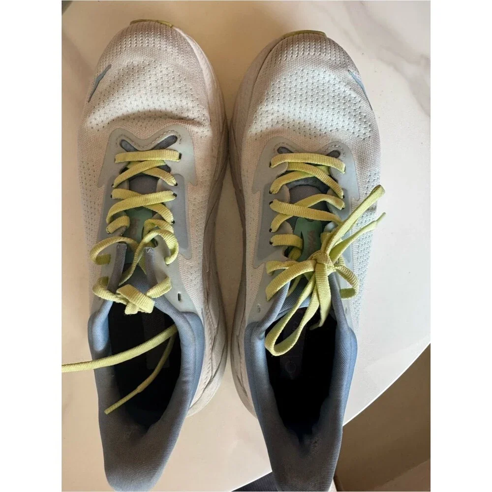 HOKA One One Arahi 7 Running Shoes Women’s Size 8.5 White Blue Lime